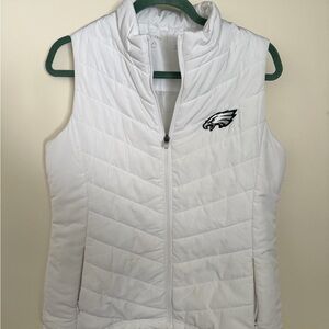 Antigua White Quilted Women's Vest with Eagles